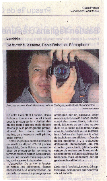 Exposition "De la mer à l'assiette"  au sémaphore de Landéda, Ouest France